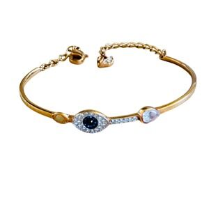Swarovski Symbolica Evil Eye Bracelet Crystal Gold Rhodium Plated Pave Signed